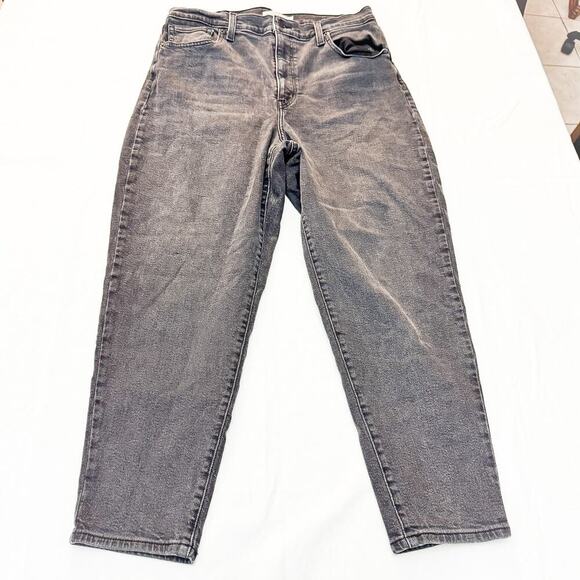 Levi's High Waisted Mom Jean Charcoal Black Denim Zip Fly Size 32 x 27 - Picture 2 of 9